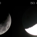 Moon with different ISO settings